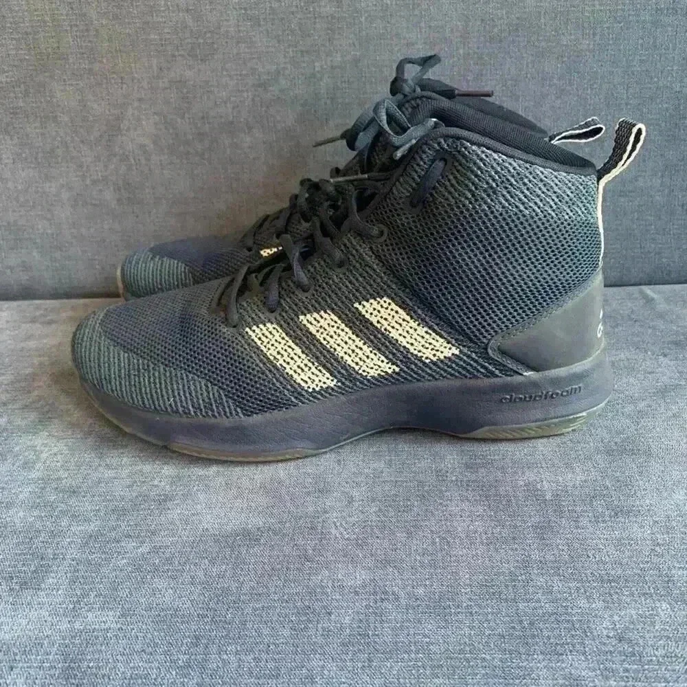 Men’s Adidas Cloudfoam Hightop Lace Up Blue and White Sneakers Size 8.5